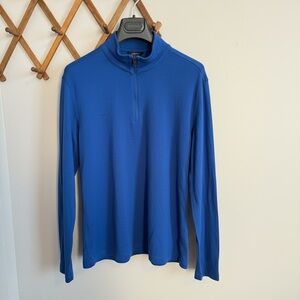 United Colors of Benetton Royal Blue 100% Merino Wool Quarter Zip XXL
